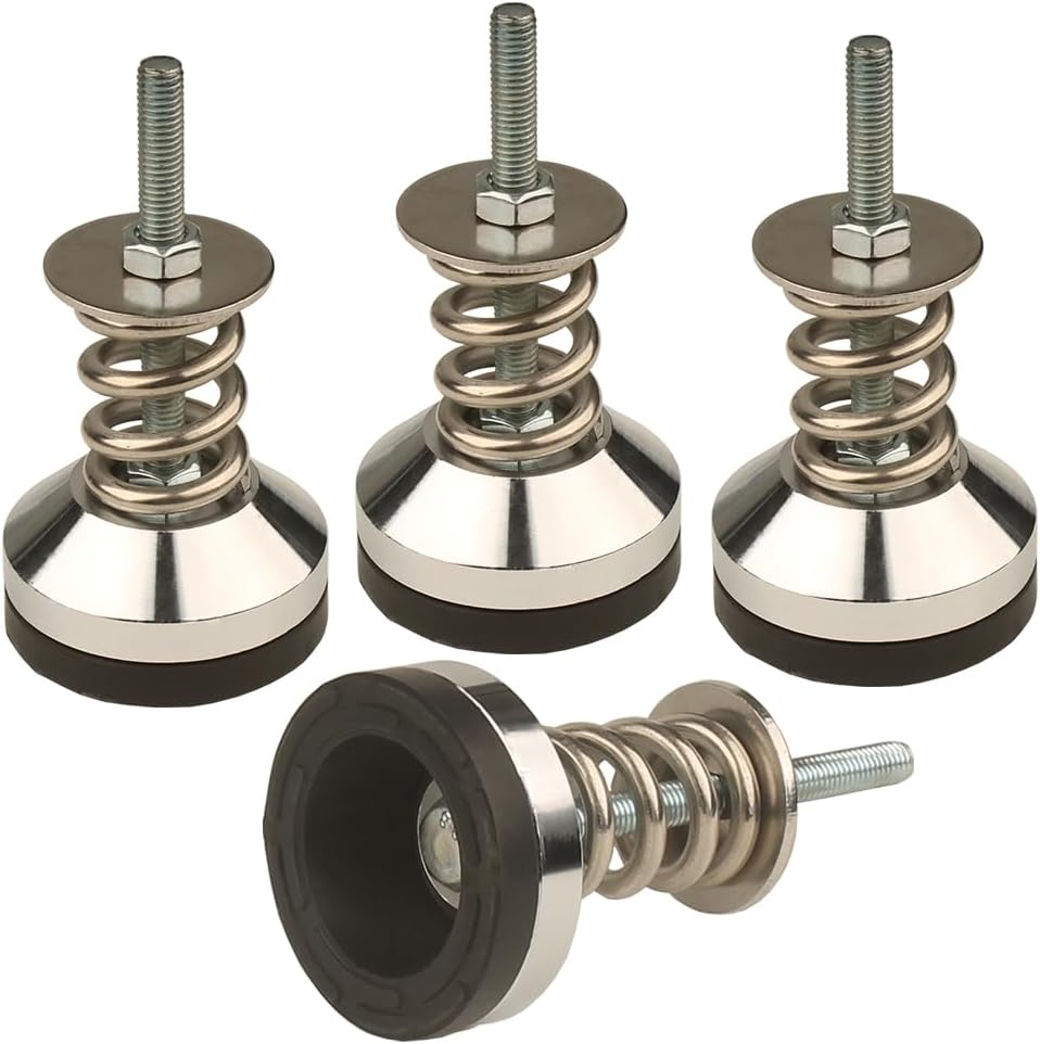 Split Type Heavy-Duty Spring Isolator, Floor Standing Isolator Base, Diameter 1.97" Dia Base,Leveling Screw Leg M8 Thread, 1350 Lb Capacity (D60-M8-H80,4Pcs)