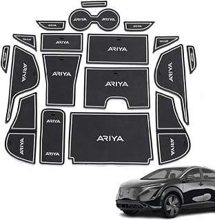 Custom Interior Accessories 18PCS for Nissan Ariya 2023 Center Console Cover Door Slot Pad Cushion Non-Slip Gate Slot Pad Cup Holder Liners Mat(White)