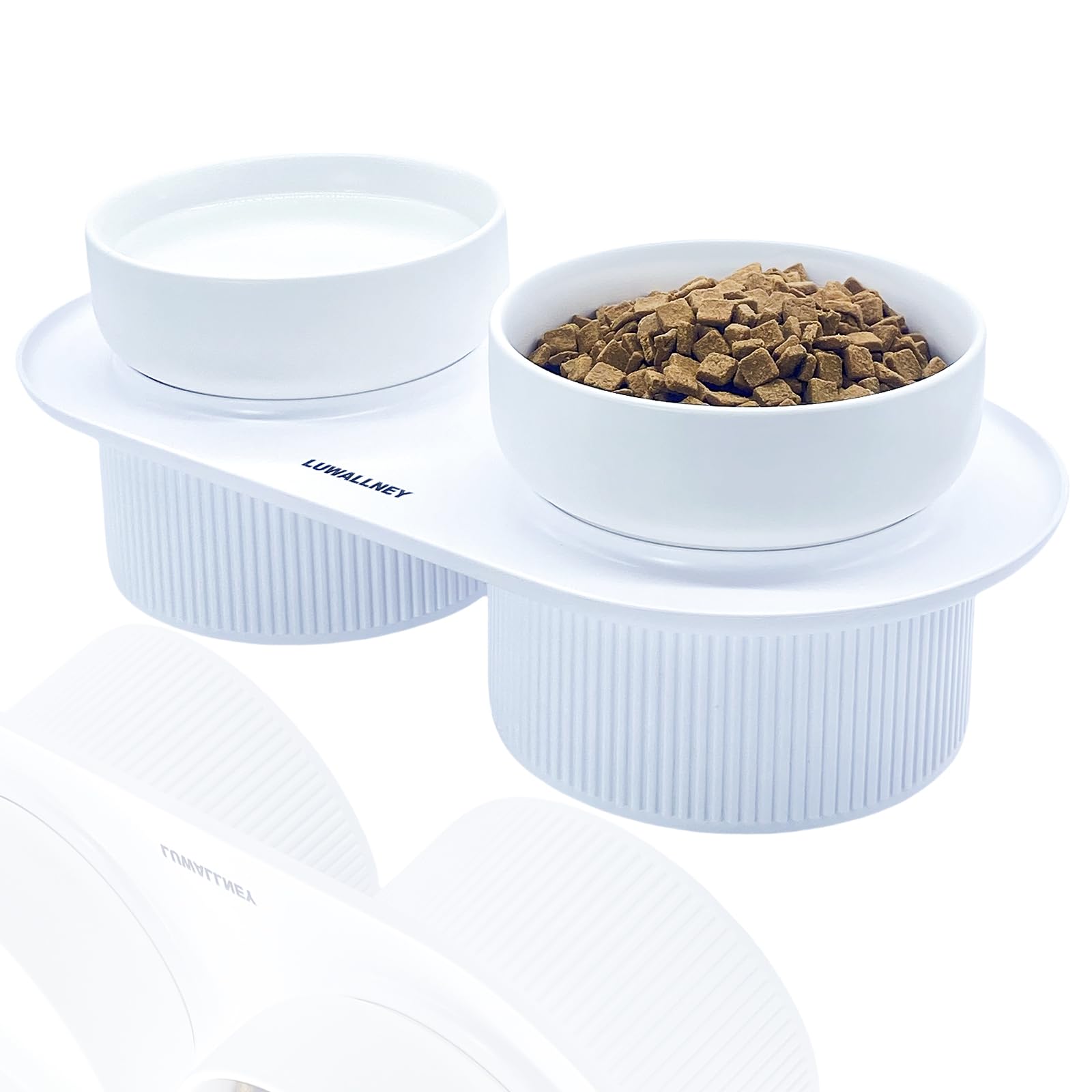 Dog Bowls Elevated Ceramic for Indoor Cats Medium Small Large Size Dogs Cat Food and Water Bowl Set Non Skid Dog Bowls Feeder Whisker Friendly Modern