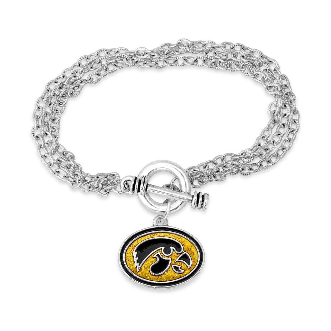 Iowa Hawkeyes Game Day Glitter Toggle Bracelet Jewelry Gift Licensed