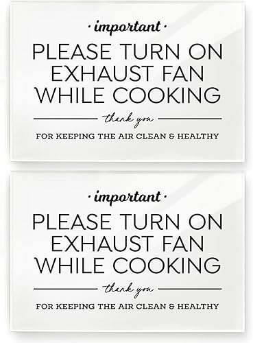 Miniatura 8 de 3.9 x 5.9 in, por favor, enciende el ventilador de escape mientras cocinas  Cartel de diseño  Listo para pegarse  Acabado premium, duradero (1)