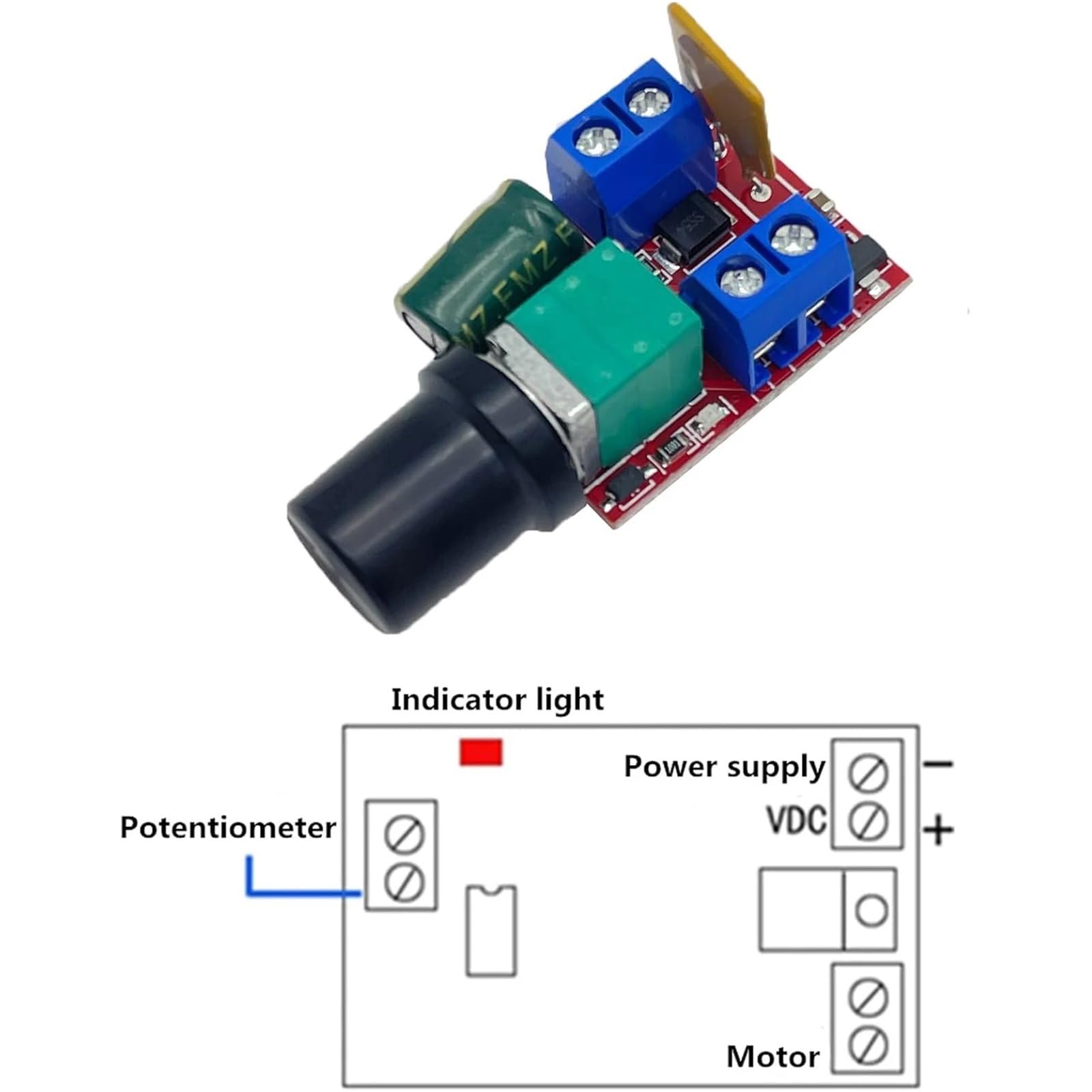 4 unidades Mini DC 3V 6V 12V 24V 35V PWM Motor Speed Controller Switch Module Ultra Small LED Dimmer 5A