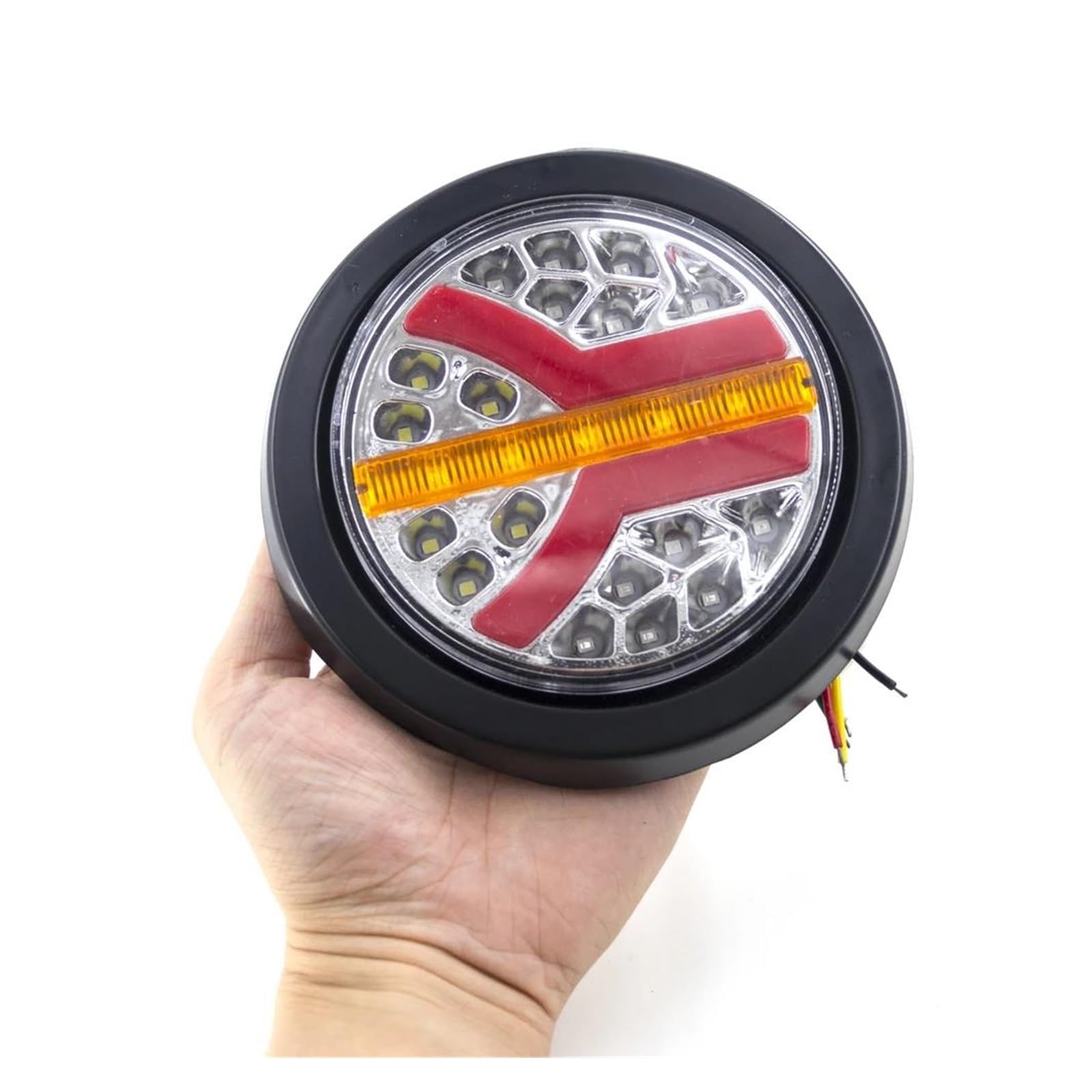 Genérico Luces Traseras 2 uds 12V 24V LED redondo camión remolque parada luces freno traseras selladas impermeable luz señal trasera Luz Izquierda
