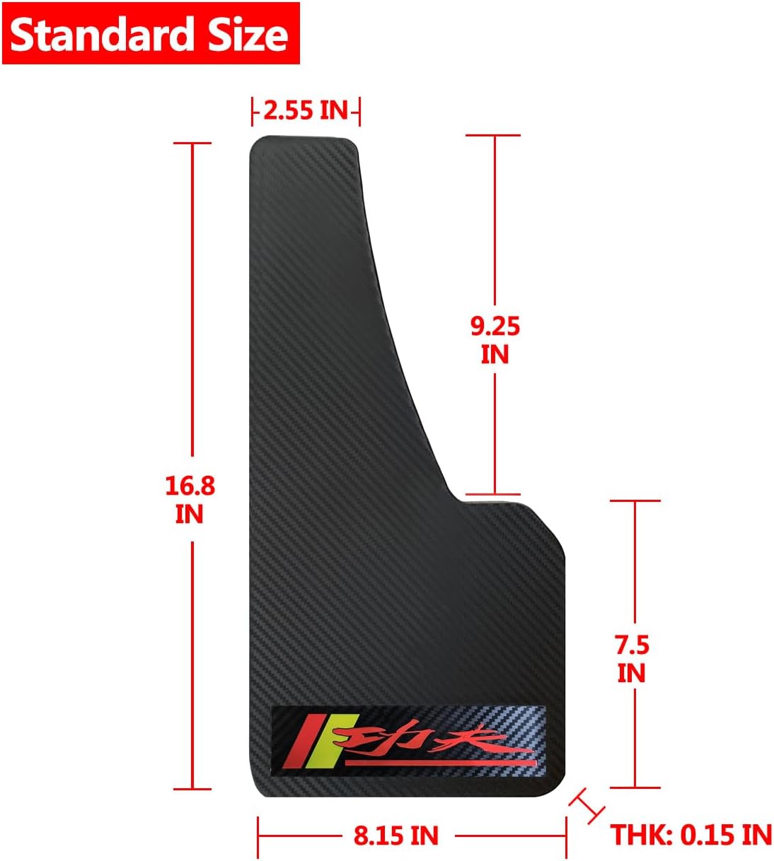 Universal Mud Flaps Fits Most SUVs/MPVs, Not Full-Size SUVs- Standard Size 4-Piece Hard Rubber Fenders Splash Guards Set, Carbon Fiber Pattern Mudflaps, Dirt/Slush Protection - with Logo Kong
