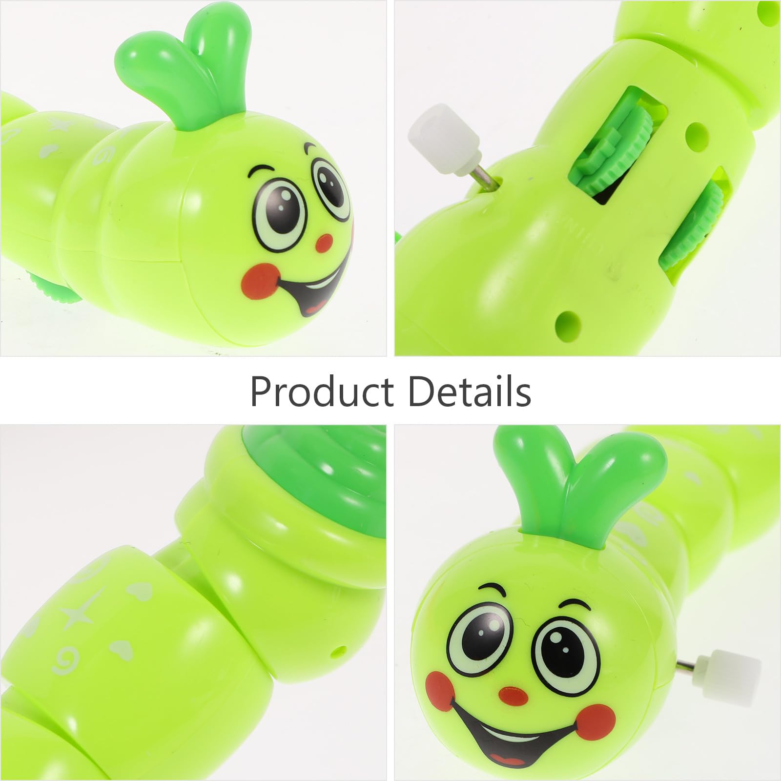 jojofuny 4 Pz Bruco Meccanico Wind up Giocattoli Bambino Bambini Carica i Giocattoli Bruco Giocattolo Pulcino di Pasqua Gli Animali a Orologeria Giocattolo Strisciante Bruco a Molla Puzzle