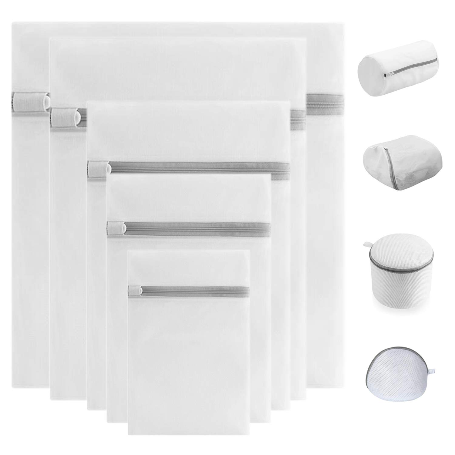 Habychoi 9pcs Laundry Bags Set - Polyester Mesh Protective Bags for Delicates, Zippered Washing Organizer for Lingerie, Sweater, Dress, Blouse, Pants