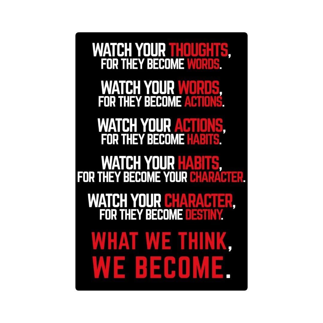 FOPURE Quote Poster for Classroom, Watch Your Thoughts Become Destiny Motivational Art, Student Encouragement(Unframed,16x24inch(40x60cm))