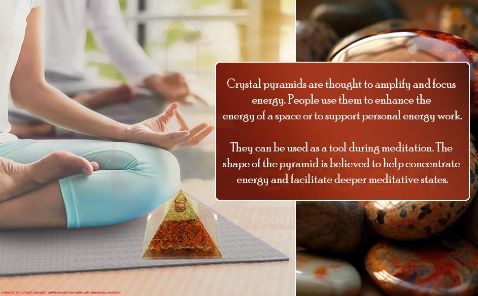 Image of Red Jasper Pyramid | 2-Inch | Large Healing Pyramid for Grounding, Energy Cleansing, and Emotional Stability|Spiritual Decor for Home and Office
