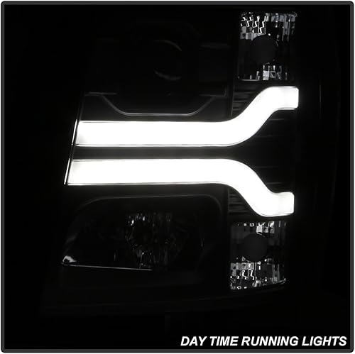 Spyder Auto 5083609 DRL faros delanteros de proyección LED DRL, versión 3, negro