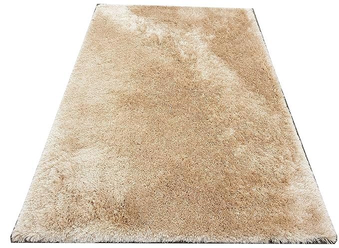 Image of Carpet for Living Room 5X7 FEET Modern Soft Shaggy Carpet Thick, Fluffy & 2 inch Pile Shag Rug for Your Kids Room, Bedroom & Livingroom (Gold)