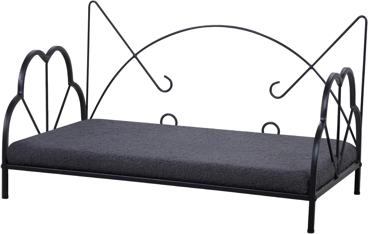 review AFBKSS&BB Metal Cat Beds, Dog Sofas, Medium & Small Pet Beds, Strong Iron Frame Pet Sofas with Washable Cover (Gray)