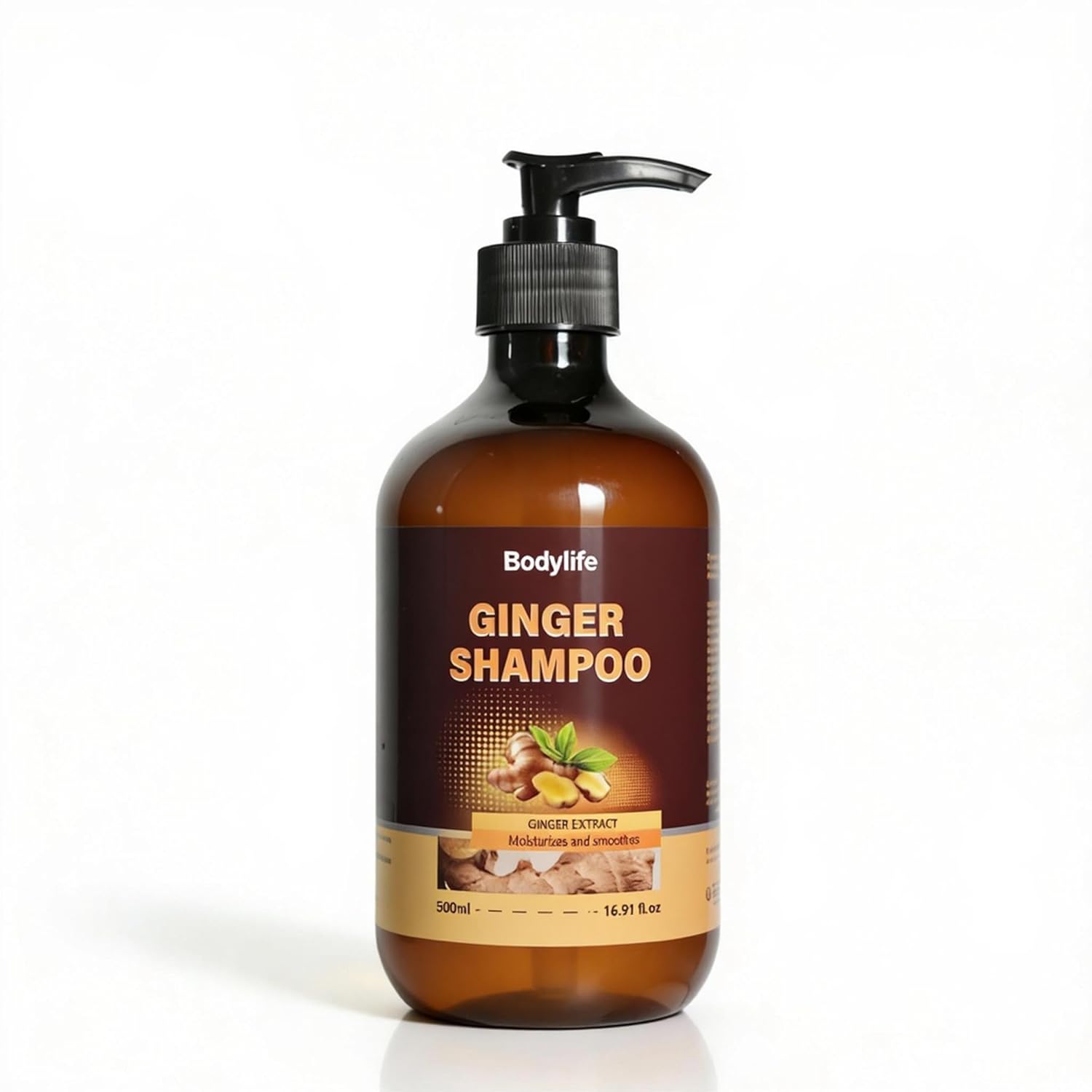 Bodylife Ginger Shampoo for Dandruff Hair, Anti-Dandruff Treatment – Itchy Dry Scalp Care Shampoo Ginger Extract Oil Strengthen Hair Formula, for Men and Women 16.91oz
