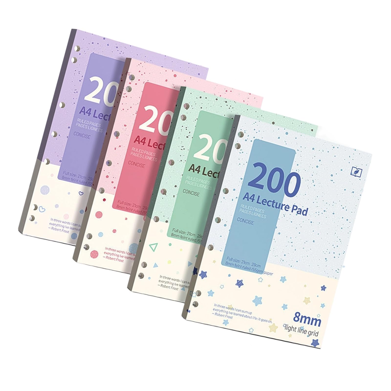 Blocco note a righe con 200 pagine, 4 confezioni