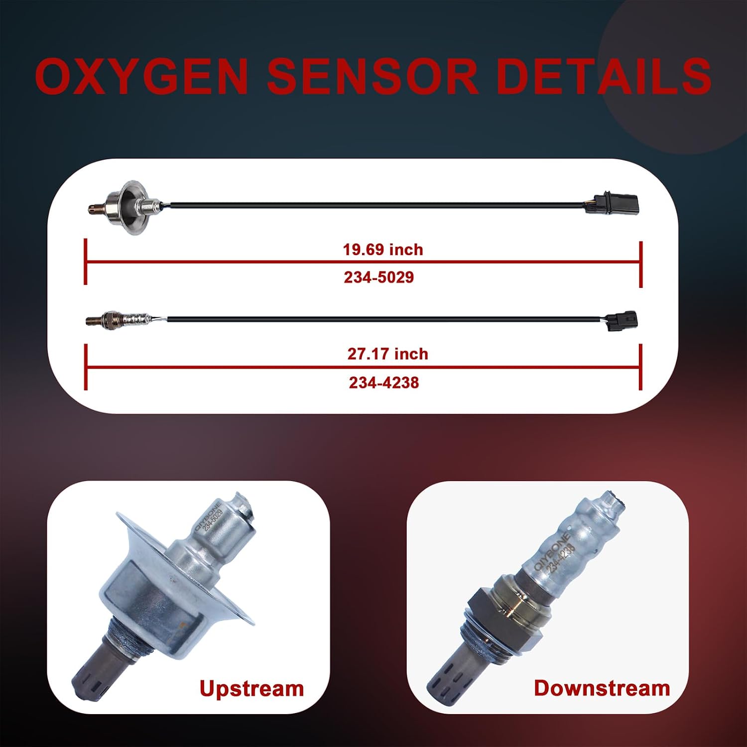 2PCS Oxygen O2 Sensor Upstream Downstream 234-5029 234-4238 for 2009 2010 2011 2012 2013 2014 2015 2016 Hyundai Tucson Sonata Santa Fe,KIA Forte Koup Forte5 Optima Rondo Sorento Sportage 2.0L 2.4L L4