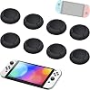 8 Pcs Handle Replacement ButtonCap For Switch, Replacement Button Caps for SwitchJoycon, Thumbsticks Protector Covers for Switch Lite Black Silicone Protective Accessories for Joystick 3D Grips Cap