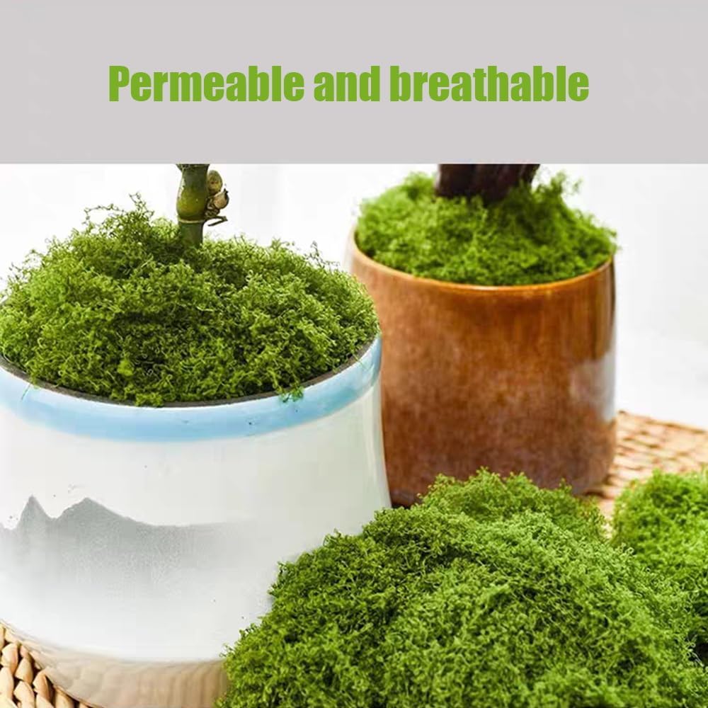 5.3 Oz Artificial Moss for Crafts - Fake Green Moss Decor for Fairy Gardens, Wedding Centerpieces, DIY Floral Arrangements & Party Decor (Decorative Faux Moss)