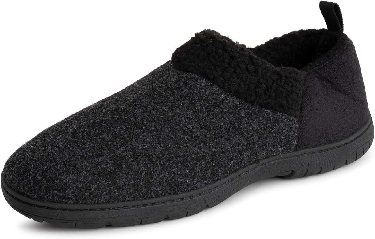 POLAR Mens Memory Foam Cozy Winter Rubber Sole Warm Plush Luxury Outdoor House Fleece Lined Slipper