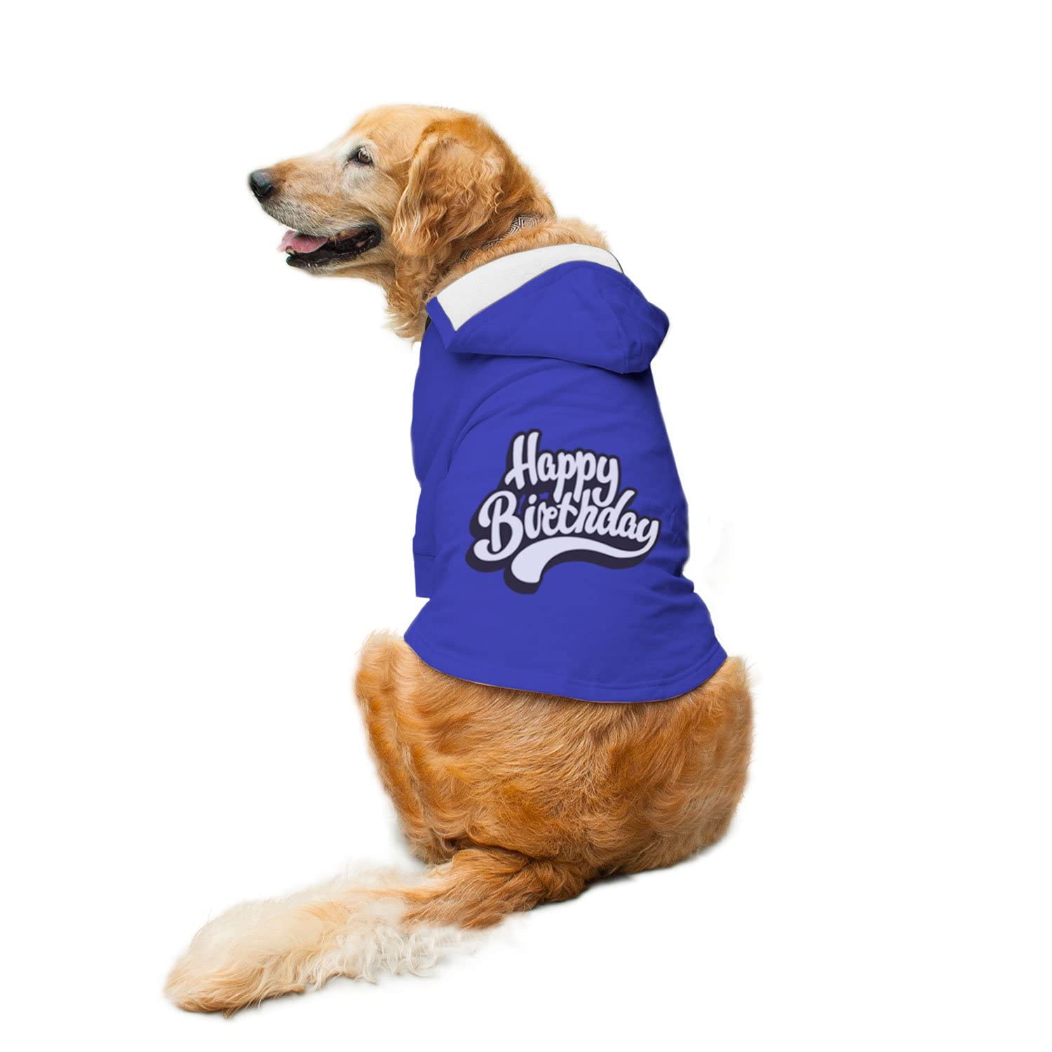 Ruse Happy Birthday Printed Full Sleeves Dog Autumn Winter Hoodie Jacket/Apparel/Clothes/Jackets Gift for Dogs.(Royal Blue/S) (B09J5CQJR3) Amazon Price History, Amazon Price Tracker