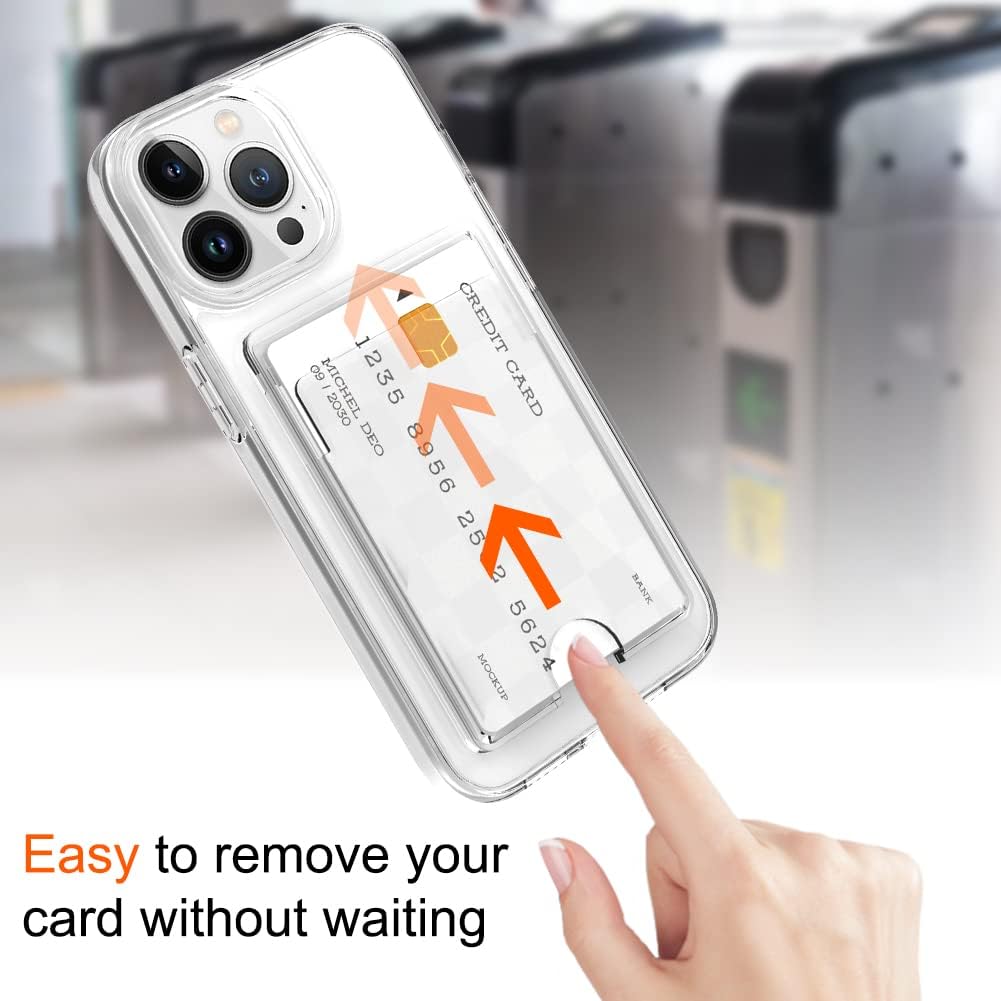 Gukalong Wallet Case for iPhone 15 Pro Max Heavy Duty Protection Anti-Yellowing Clear Case with Credit Card Holder ID Card Slot Shockproof Anti-Scratch Phone Cover for iPhone 15 Pro Max 6.7 Inch - Image 5