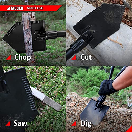 Tac9Er Heavy Duty Folding Shovel Survival Tool For Car Or 4X4 | Portable Foldable Camping Shovel | Small Survival Shovel For Digging | Emergency Tactical Shovel | Military Evacuation E-Tool Shovel #TOP4
