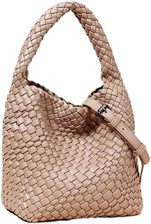 Woven Leather Bags for Women Knoted Women Handbag Designer Shoulder Bucket Purse Handmade Fashion Tote Hobo Bag Small