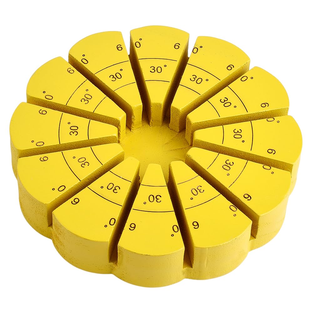 BENECREAT 30° Adjustable Pine Wood Stained Glass Jig, Yellow 3D Glass Soldering Tool for Stained Glass Projects and Artistic Creations, Slot: 4.5~5mm