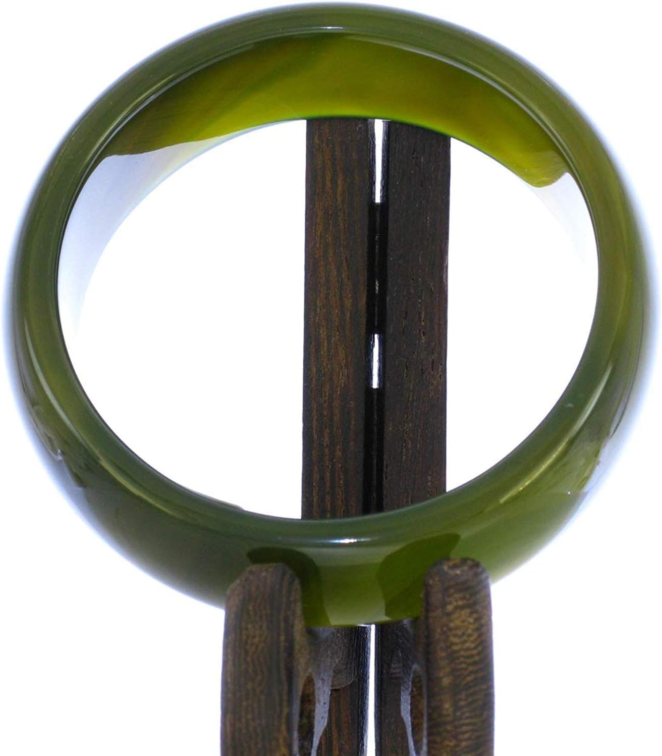 2.4" China Certified Nature Green Chalcedony Jade Women's Bangle Bracelets 6406