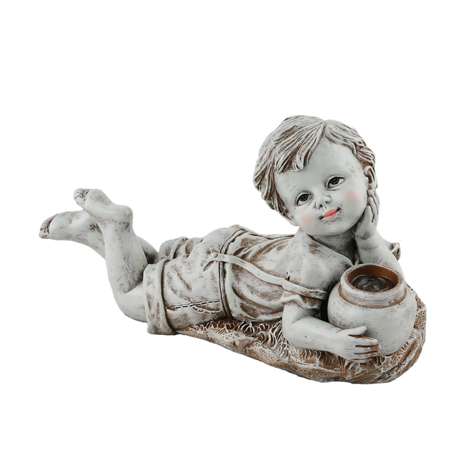 Sculpture en résine mignonne de l'enfant couché pour insuffler de la poésie dans votre jardin