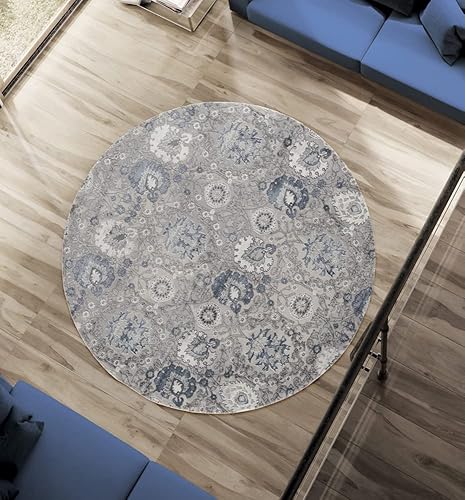 Miniatura 2 de United Weavers Cascades Olallie - Alfombra decorativa floral azul de 1 pies 11 pulgadas x 3 pies