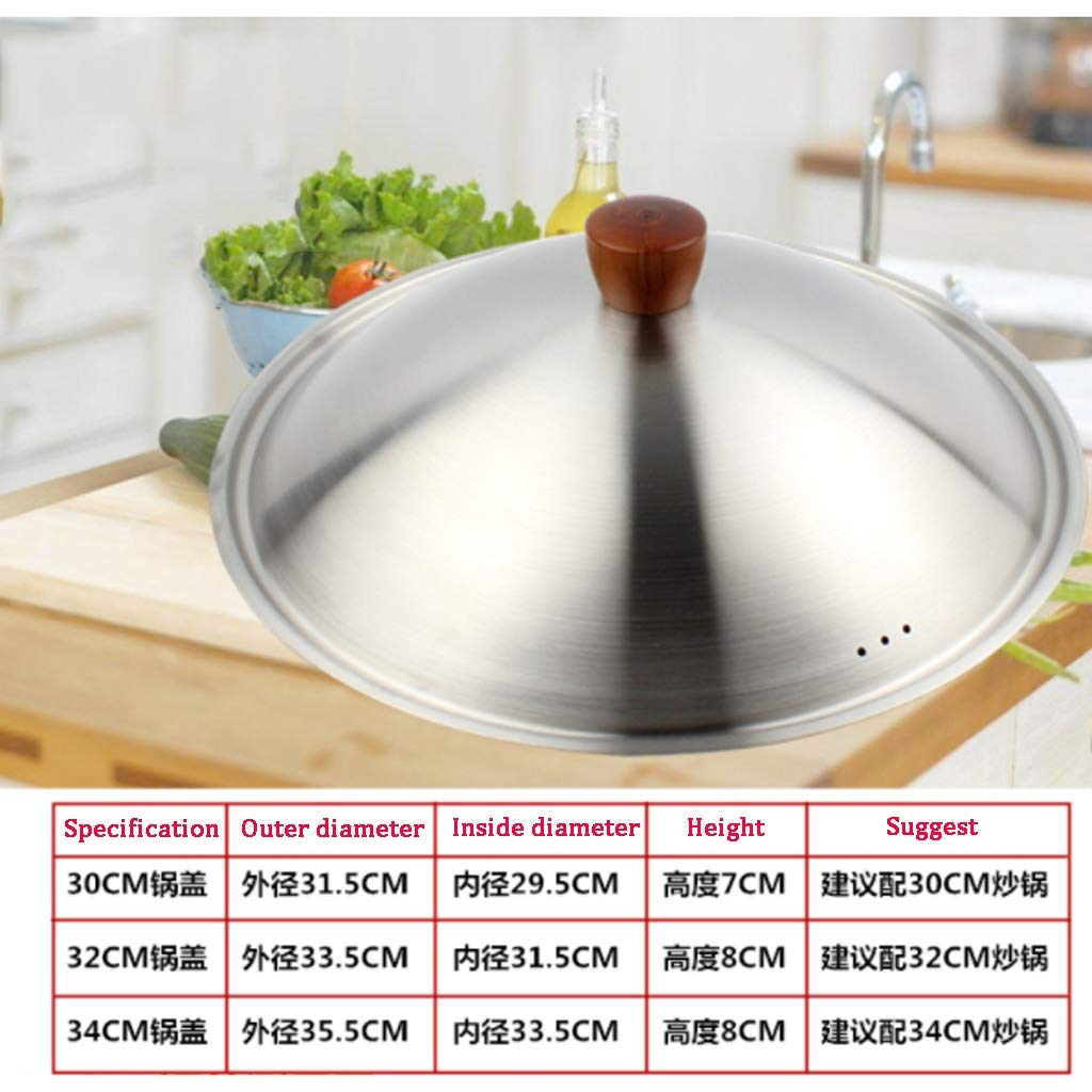 Coperchio,Coperchio in Vetro/Inox/Alluminio,Coperchi per pentole Coperchio per padella in acciaio inossidabile Coperchio per wok in vetro temperato Coperchi di ricambio per pentole di grandi