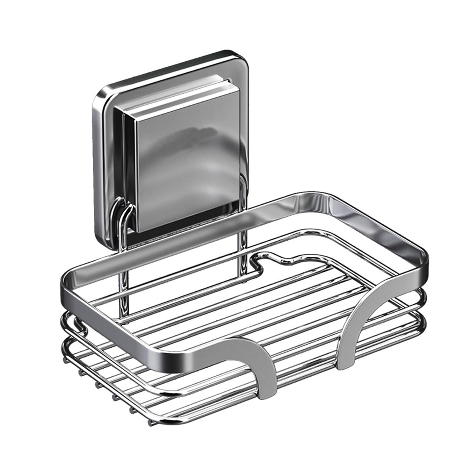 304 Stainless Steel Adhesive Soap Dish, Wall Mounted Bar Soap Holder for Shower, Bathroom and Kitchen, No Drilling Required (Silvery)