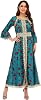 Elegant Muslim Dresses for Women Long Dress Floral Printed Abaya Dress Islamic National Robe