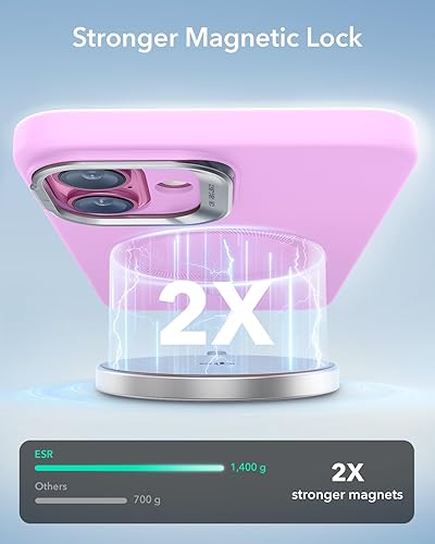 Vista 464 de ESR - Funda para iPhone 15 compatible con MagSafe, funda protectora de grado militar con soporte integrado, cubierta trasera resistente a