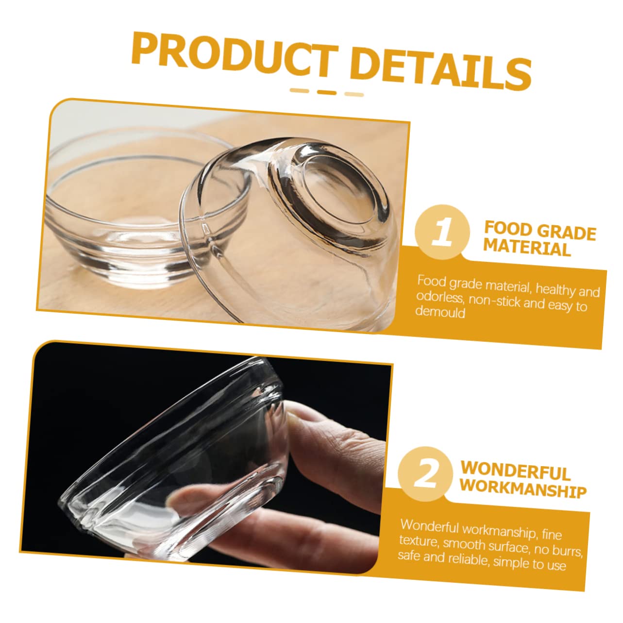 UPKOCH 6stücke Stapelbare Glas-servierschalen Runde Durchsichtige Glasschalen für Desserts Salate Obst und Mehr Langlebig und Sicher für Zuhause und Gastronomie