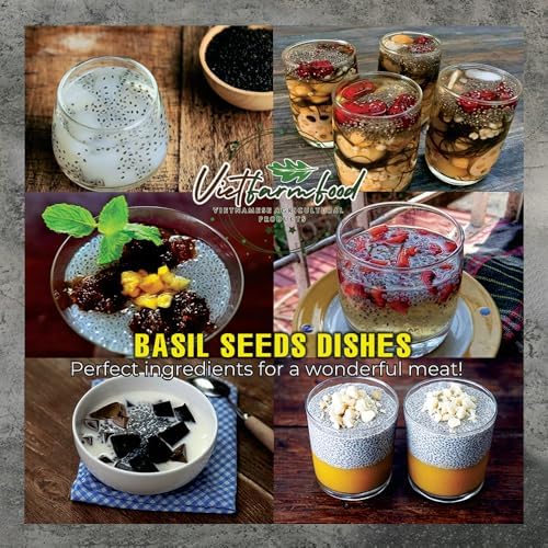 DRIED BASIL SEEDS 5.29 Oz (150g) VIETFARMFOOD: Dried agricultural products with pure natural flavor. Used as ingredients for cooking; toppings, drinks, nutritious dishes, suitable for vegetarians — view 6