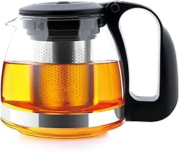 t24 Glass Teapot with Removable Strainer Stainless Steel Heat Resistant Tea Filter (700ml)