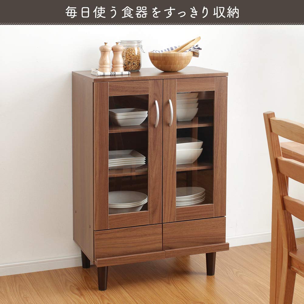 アイリスオーヤマ 食器棚 幅60奥行38.8高さ90cm ナチュラルブラウン Amazon｜アイリスオーヤマ 食器棚 一人暮らし ミニ スリム 幅60