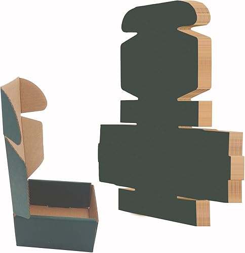 Miniatura 8 de Paquete de 25 cajas de embalaje corrugado para envío, cartón reciclable verde, cajas de regalo pequeñas para envío, embalaje, regalos de