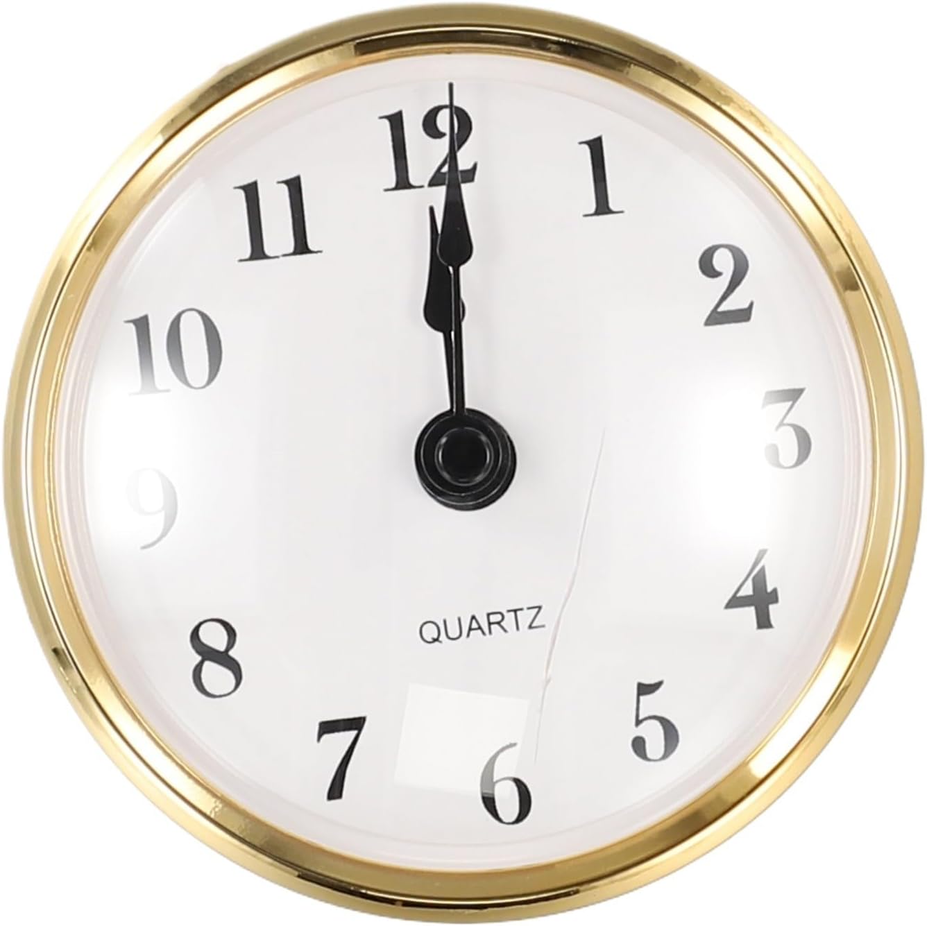 Gold Rim Clock Insert 80mm Quartz Movement with Arabic Numerals, DIY Replacement Clock Home Decor Crafts, 3 Inch Mounting Diameter(gold Arabia)