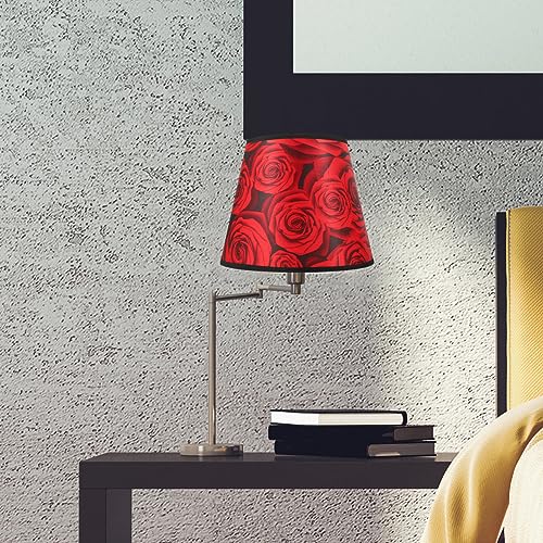 Drum Lamp Shade Red Rose Lamp E27 Chandelier Shade Fabric Light Covers Decorative Lampshades For Table Lamp Floor Lamps #TOP7