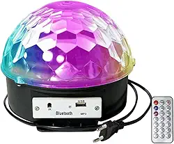 Globo de Luzes Coloridas Giratória Grande MP3 Bluetooth com Controle Iluminação RGB para Festa e Decoração de Baladas