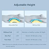 Vista 5 de Almohada de apoyo lumbar ajustable RESTCLOUD de espuma viscoelástica para dormir, almohada de soporte para la espalda para aliviar el dolor