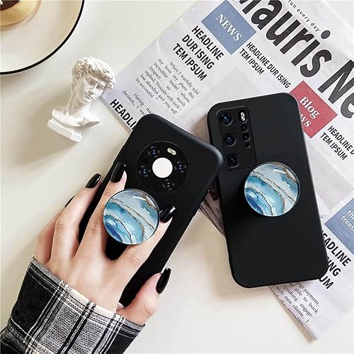 Miniatura 2 de Soporte de agarre móvil plegable con purpurina de cristal transparente para teléfonos inteligentes y tabletas, accesorio de teléfono celular (ola