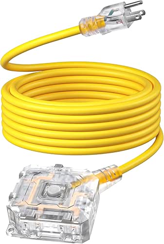 DEWENWILS 25FT Outdoor Heavy Duty Extension Cord, 14 AWG SJTW