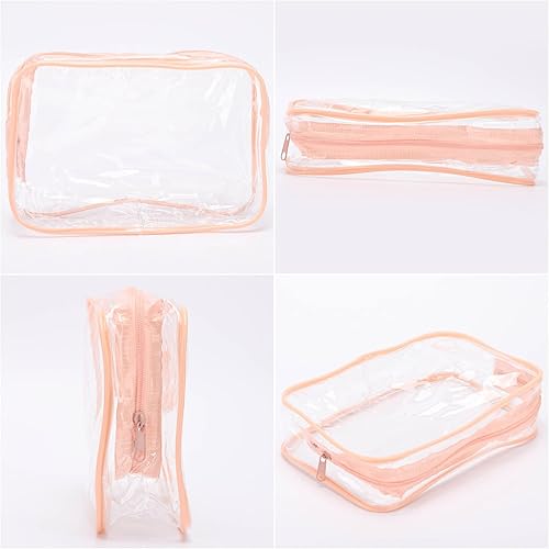Miniatura 5 de Tbestmax Paquete de 10 bolsas de cosméticos transparentes, bolsas de maquillaje, portátiles, impermeables, aprobadas por la TSA, bolsas de aseo de