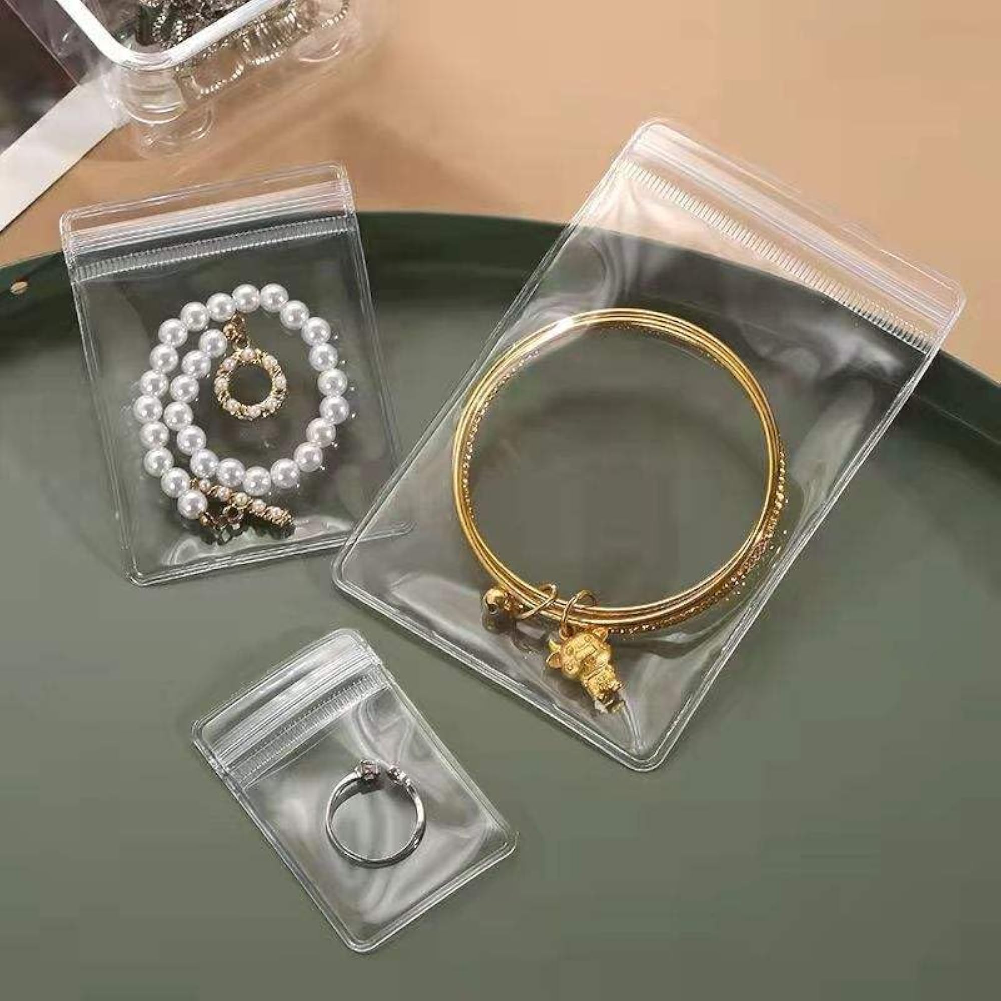21 Pcs Clear Zip Lock Jewellery Organiser Storage Pouches