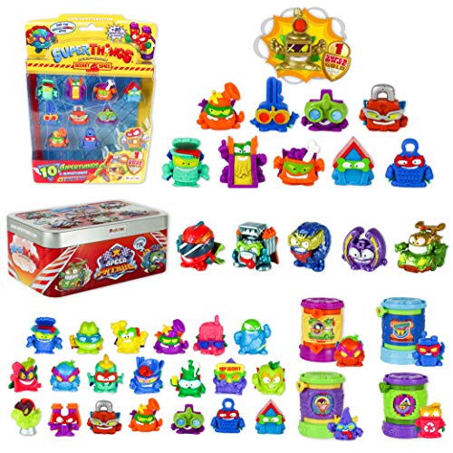 SuperThings Secret Spies Serie – Pack Blister con 25 Sets | Contiene Blíster 10 Pack, 20 One Pack, 4 Hideout, 1 Speed Patrol Tin - Caja Metalica SuperThings | Juguetes y Regalos para Niños