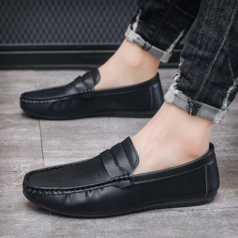 Loafers for Men Round Toe Faux Leather Penny Loafers Flexible Lightweight Slip Resistant Party Slip-on4