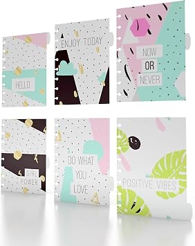 Discagenda Enjoy Today Polypropylene Planner Personal Organizer Dividers Disc Binding, A5