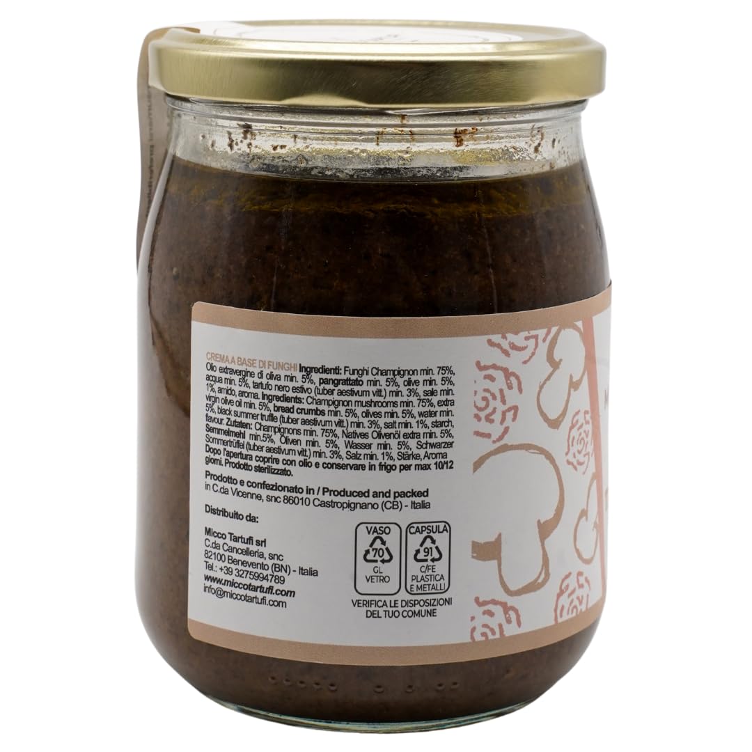 Crema Tartufata (Tuber Aest. Vitt.) - 500g - Pronta all'uso - Gourmet - Made in Italy